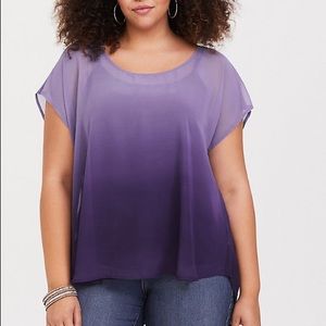 Torrid Ombré sheer blouse sz 0